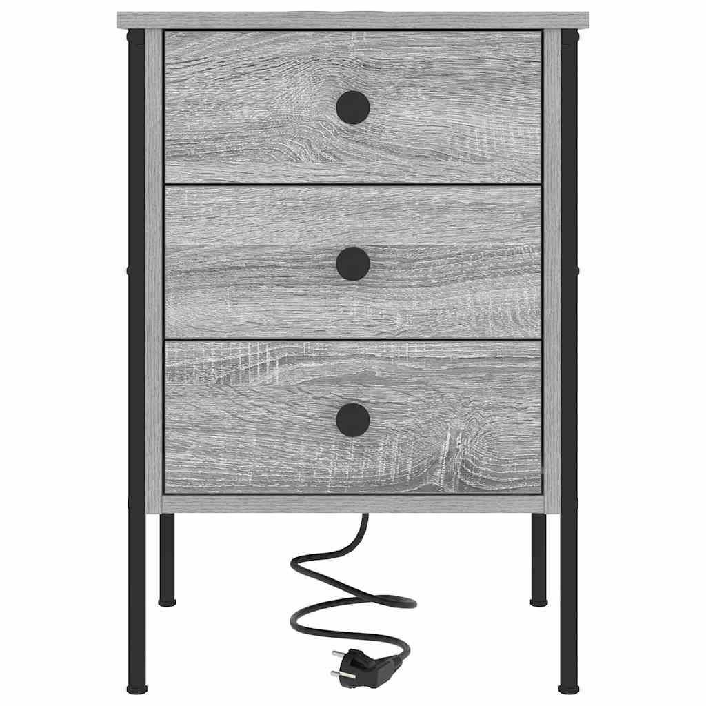 vidaXL Nachttisch 2 pcs Graues Sonoma 42 x 41 x 61 cm Holzwerkstoff