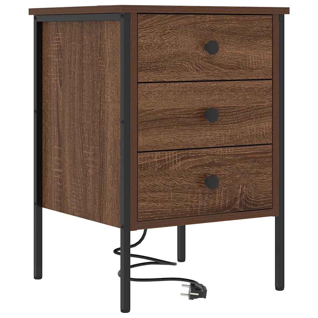 vidaXL Nachttisch 2 pcs Braun Eichen-Optik 42 x 41 x 61 cm