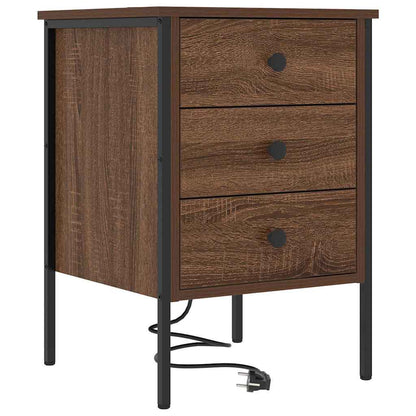 vidaXL Nachttisch 2 pcs Braun Eichen-Optik 42 x 41 x 61 cm