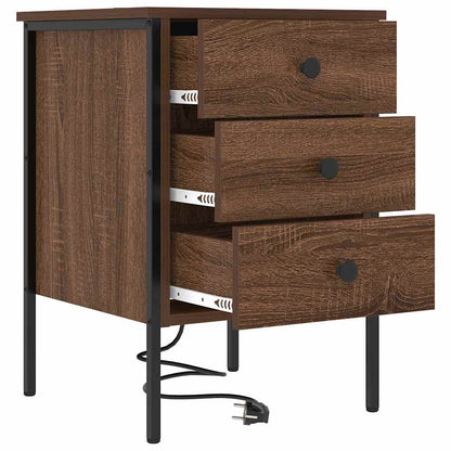 vidaXL Nachttisch 2 pcs Braun Eichen-Optik 42 x 41 x 61 cm
