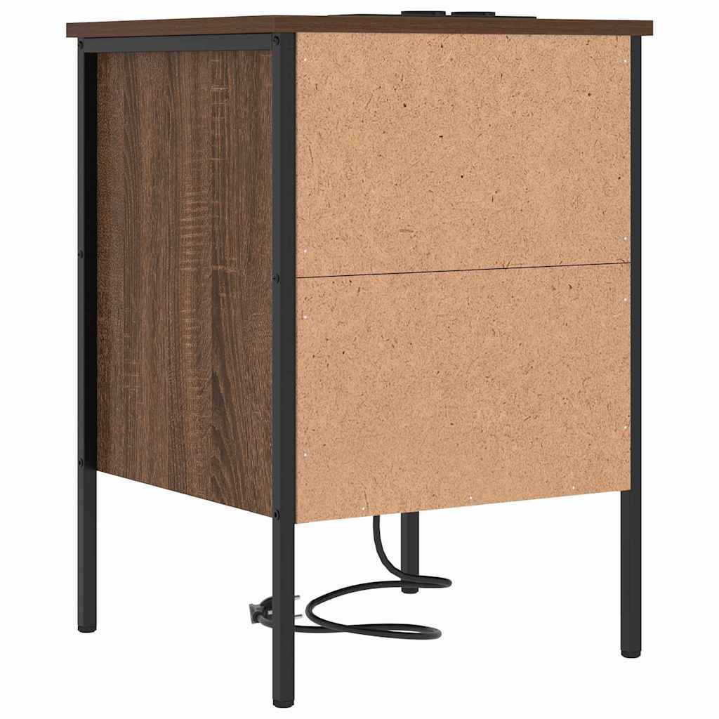 vidaXL Nachttisch 2 pcs Braun Eichen-Optik 42 x 41 x 61 cm