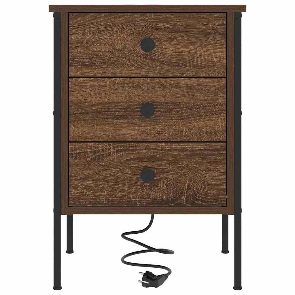 vidaXL Nachttisch 2 pcs Braun Eichen-Optik 42 x 41 x 61 cm