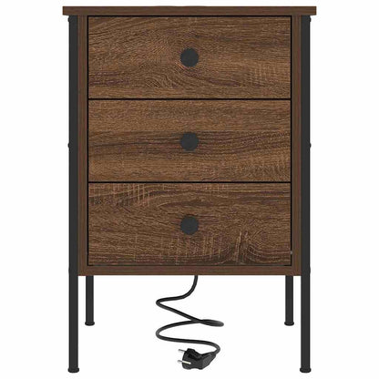 vidaXL Nachttisch 2 pcs Braun Eichen-Optik 42 x 41 x 61 cm