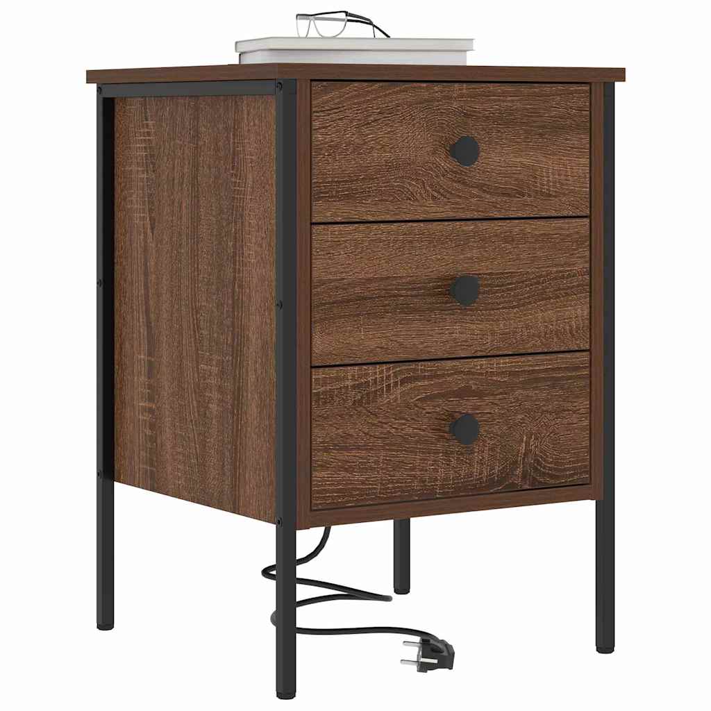vidaXL Nachttisch 2 pcs Braun Eichen-Optik 42 x 41 x 61 cm