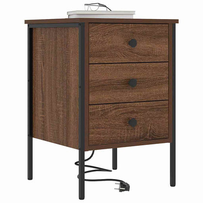 vidaXL Nachttisch 2 pcs Braun Eichen-Optik 42 x 41 x 61 cm