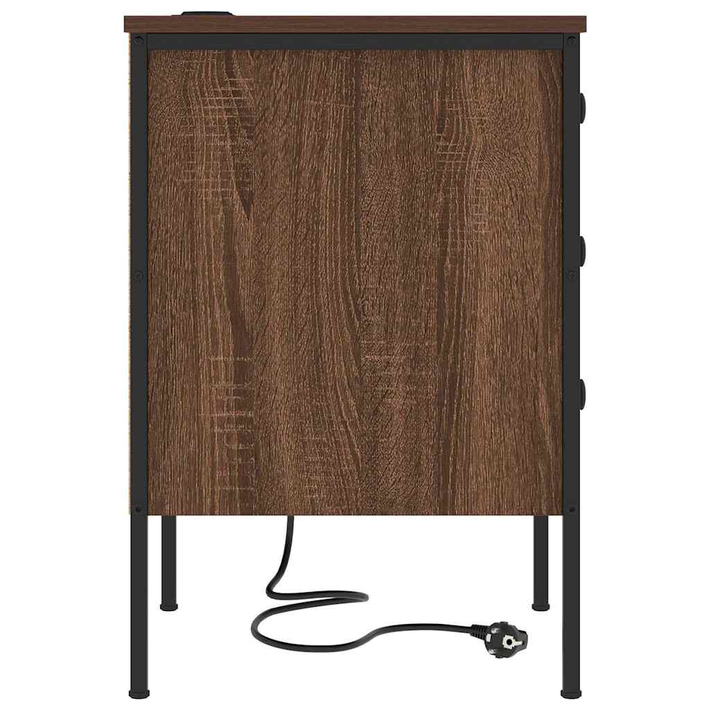 vidaXL Nachttisch 2 pcs Braun Eichen-Optik 42 x 41 x 61 cm