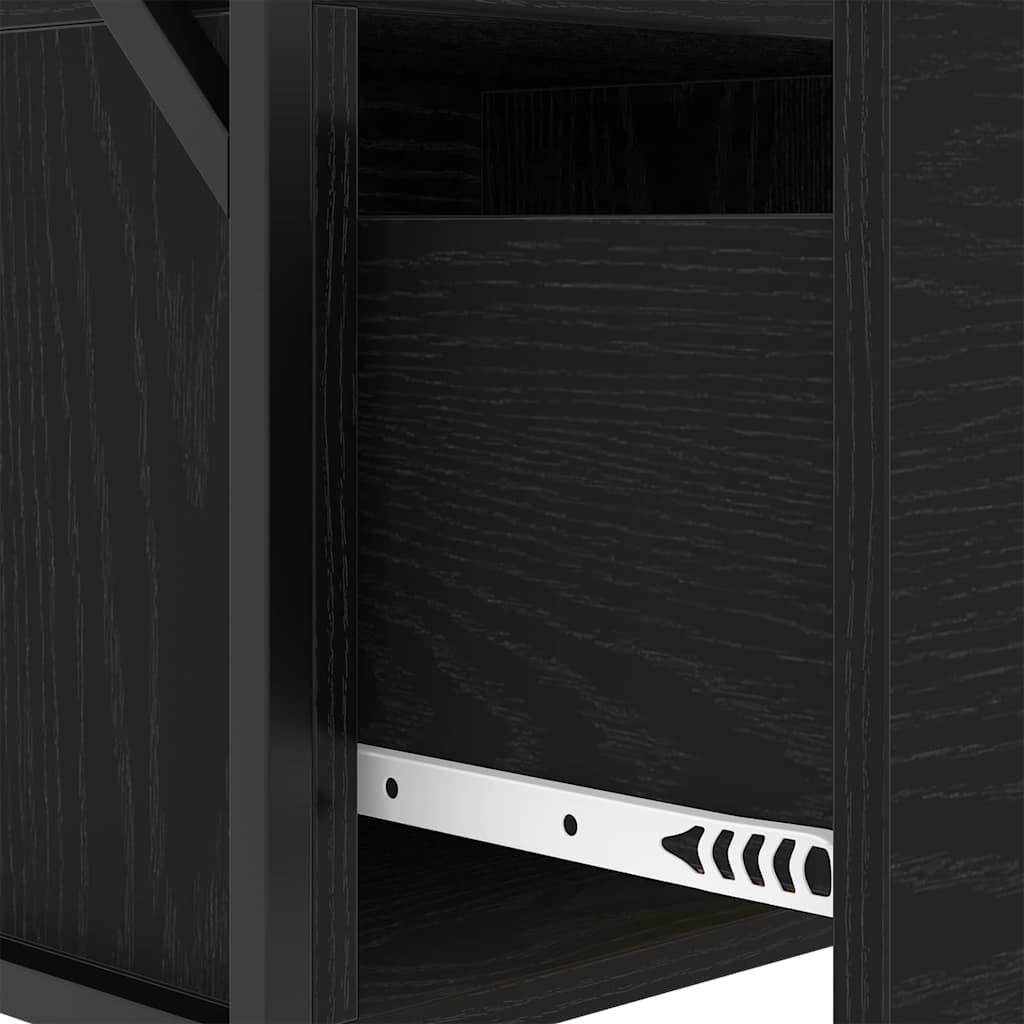 vidaXL Nachttisch Schwarz Eichen-Optik 40 x 31 x 60 cm Holzwerkstoff