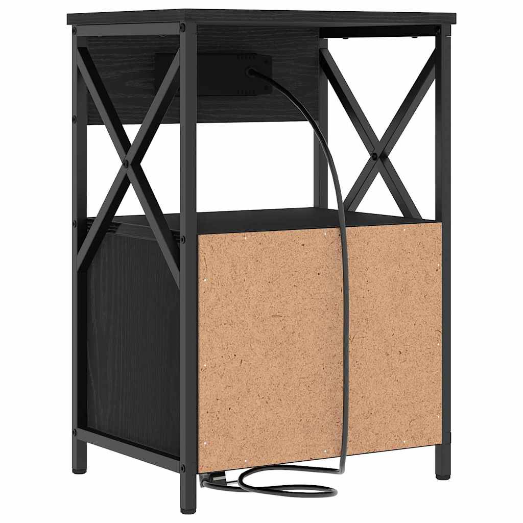 vidaXL Nachttisch Schwarz Eichen-Optik 40 x 31 x 60 cm Holzwerkstoff