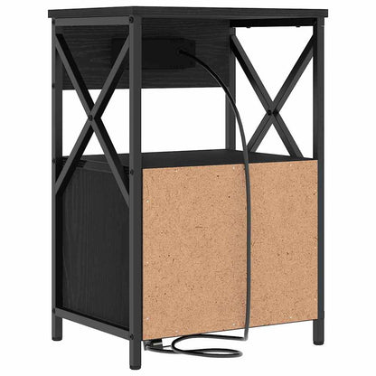 vidaXL Nachttisch Schwarz Eichen-Optik 40 x 31 x 60 cm Holzwerkstoff
