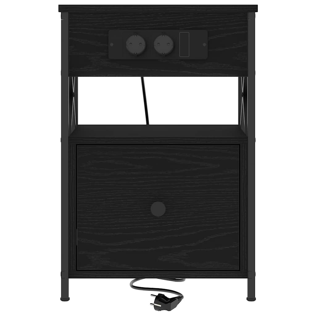vidaXL Nachttisch Schwarz Eichen-Optik 40 x 31 x 60 cm Holzwerkstoff