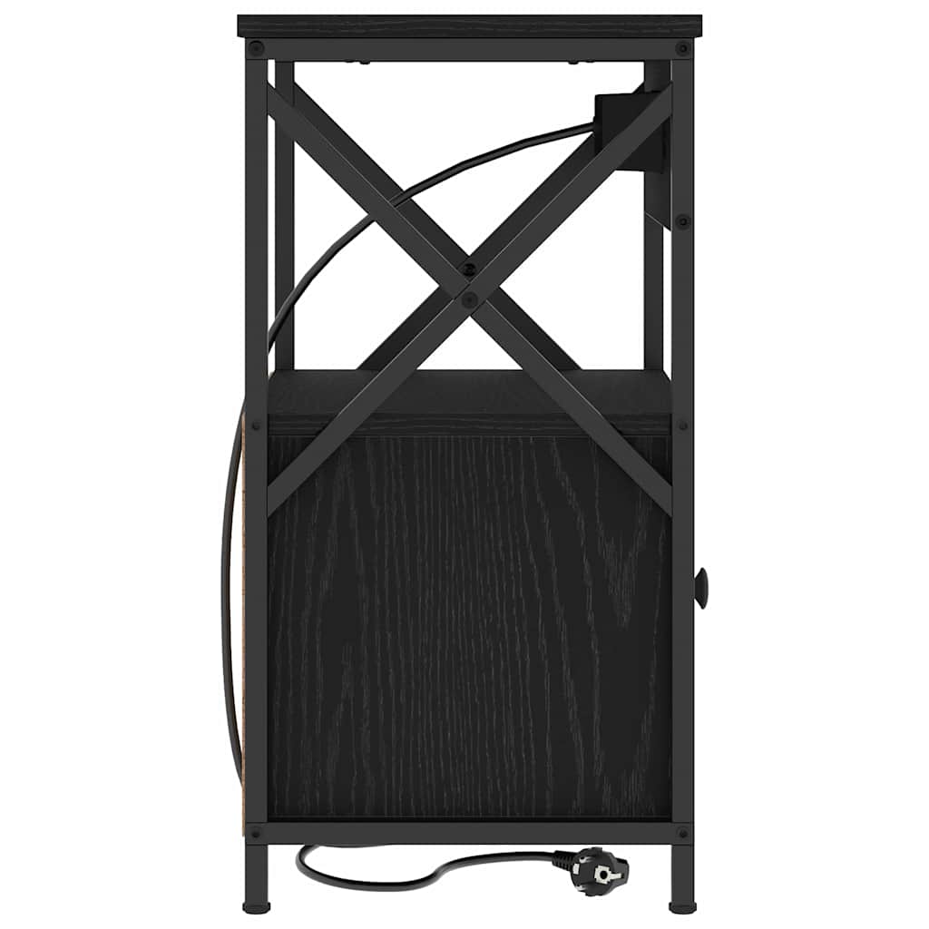 vidaXL Nachttisch Schwarz Eichen-Optik 40 x 31 x 60 cm Holzwerkstoff