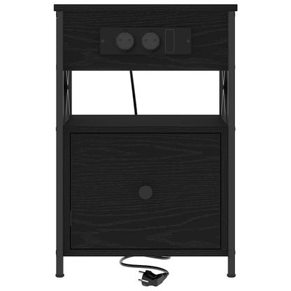 Nachttisch 2 pcs Schwarz Eichen-Optik 40 x 31 x 60 cm