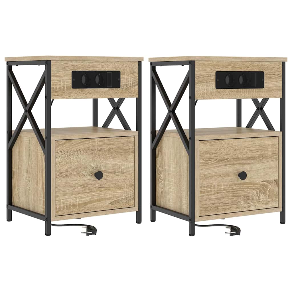 Nachttisch 2 pcs Sonoma-Eiche 40 x 31 x 60 cm Holzwerkstoff