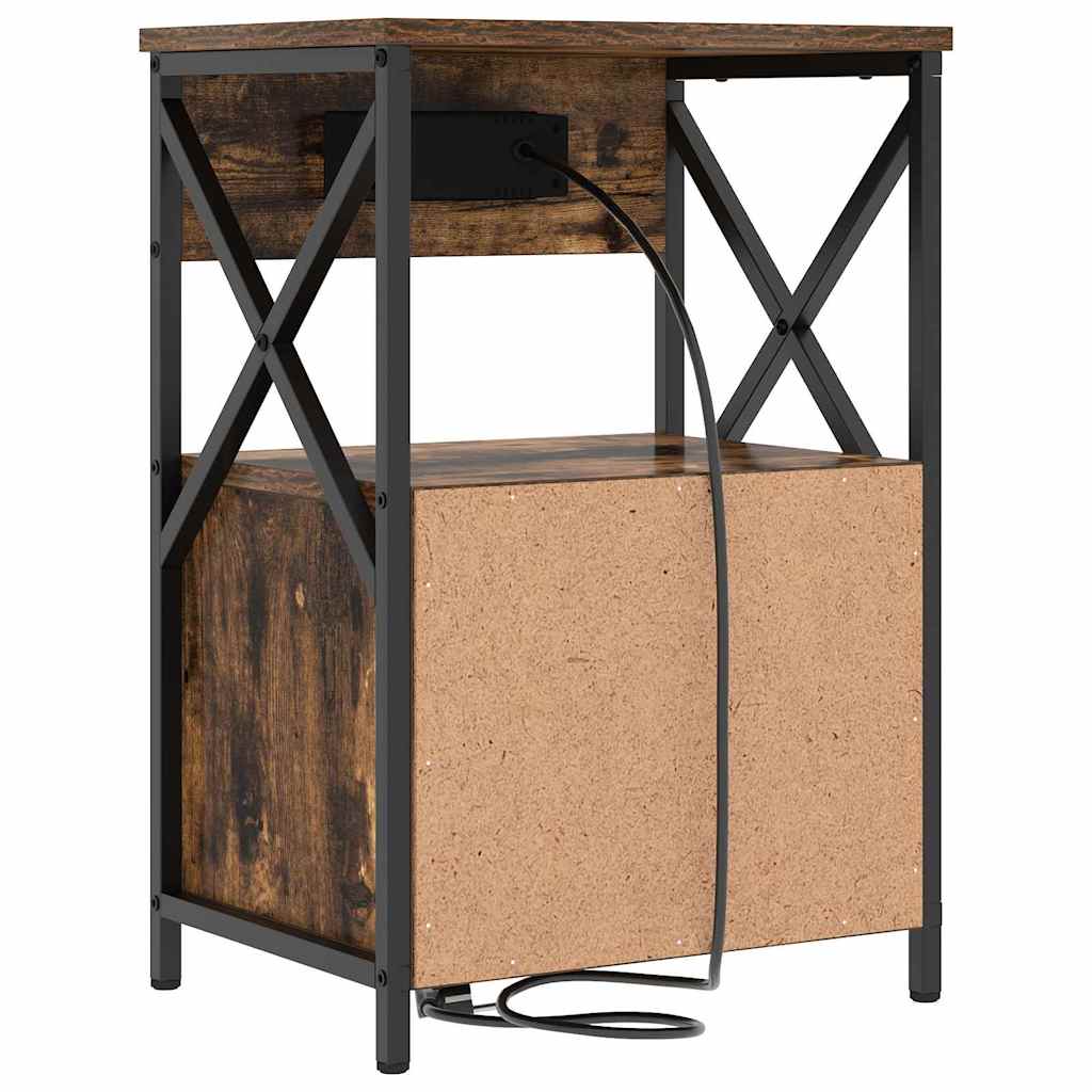 vidaXL Nachttisch Geräucherte Eiche 40 x 31 x 60 cm Holzwerkstoff