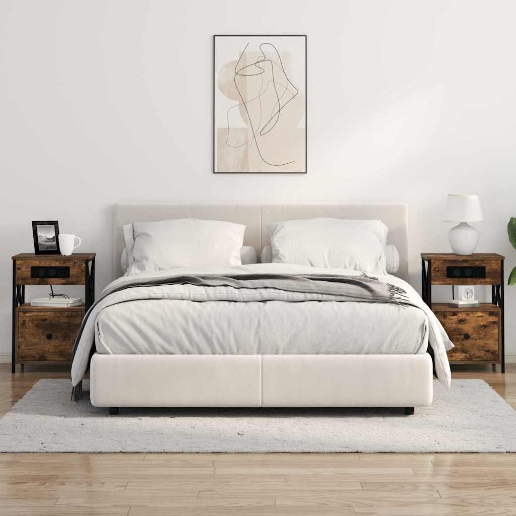 Nachttisch 2 pcs Geräucherte Eiche 40 x 31 x 60 cm