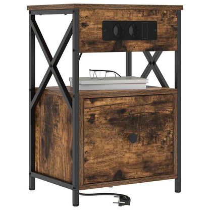 Nachttisch 2 pcs Geräucherte Eiche 40 x 31 x 60 cm