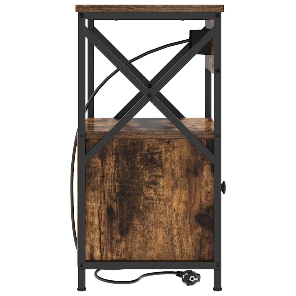 Nachttisch 2 pcs Geräucherte Eiche 40 x 31 x 60 cm