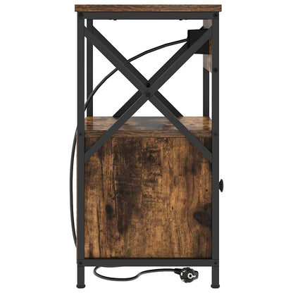 Nachttisch 2 pcs Geräucherte Eiche 40 x 31 x 60 cm