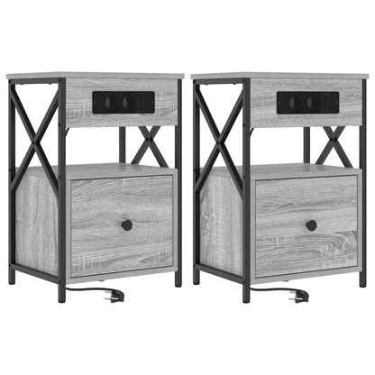 vidaXL Nachttisch 2 pcs Graues Sonoma 40 x 31 x 60 cm Holzwerkstoff