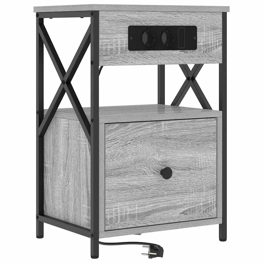 vidaXL Nachttisch 2 pcs Graues Sonoma 40 x 31 x 60 cm Holzwerkstoff