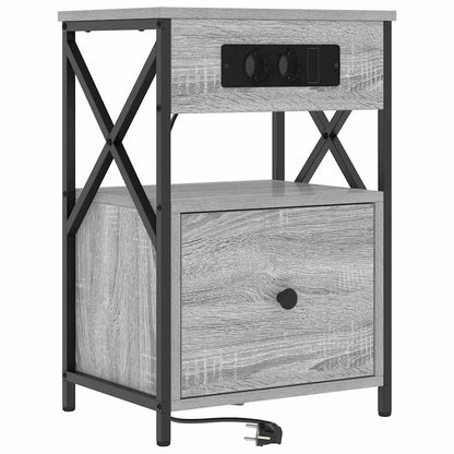 vidaXL Nachttisch 2 pcs Graues Sonoma 40 x 31 x 60 cm Holzwerkstoff
