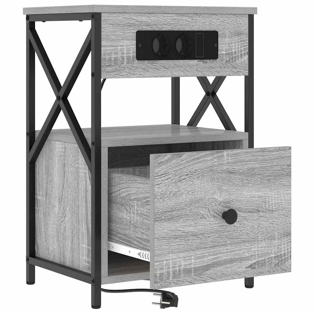 vidaXL Nachttisch 2 pcs Graues Sonoma 40 x 31 x 60 cm Holzwerkstoff