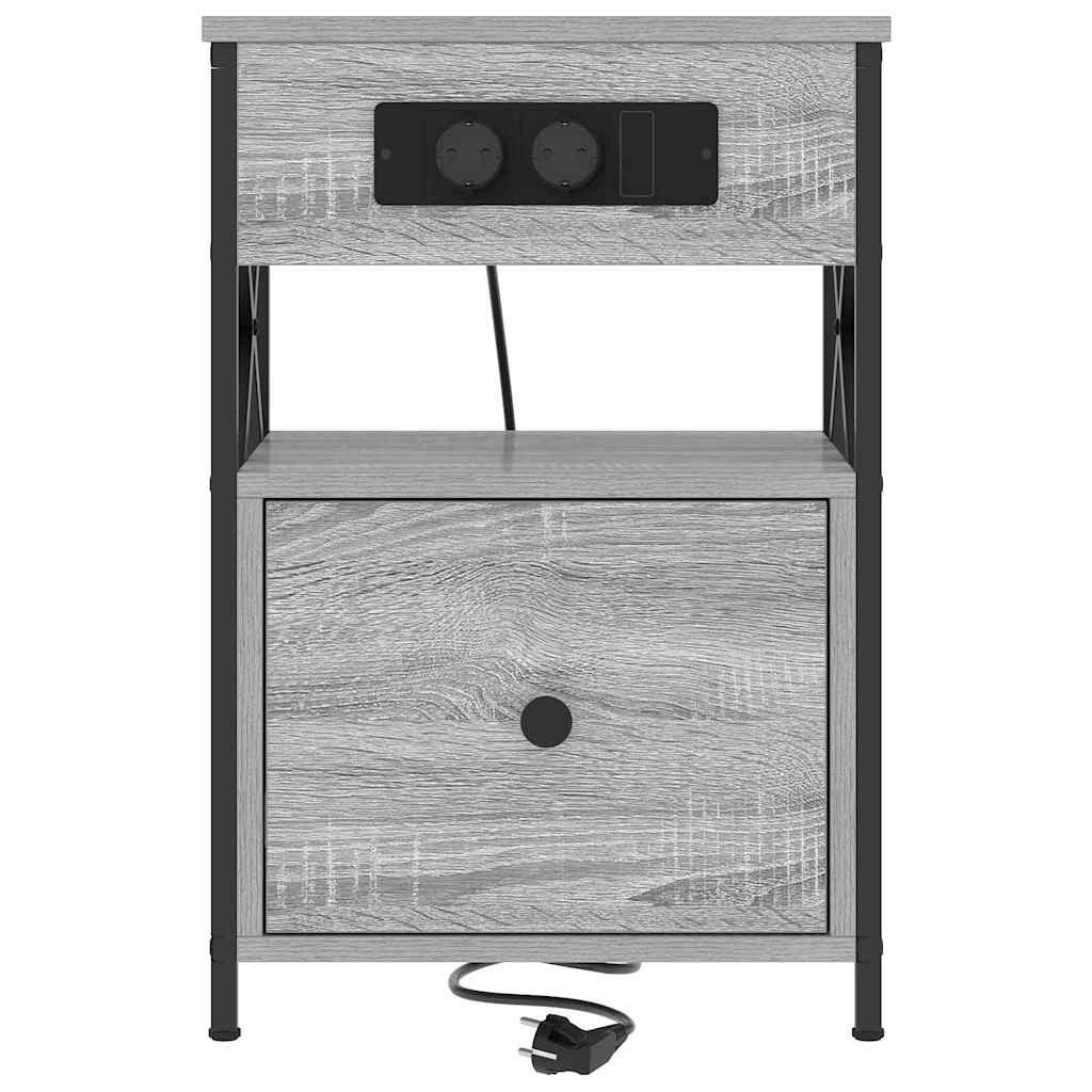 vidaXL Nachttisch 2 pcs Graues Sonoma 40 x 31 x 60 cm Holzwerkstoff