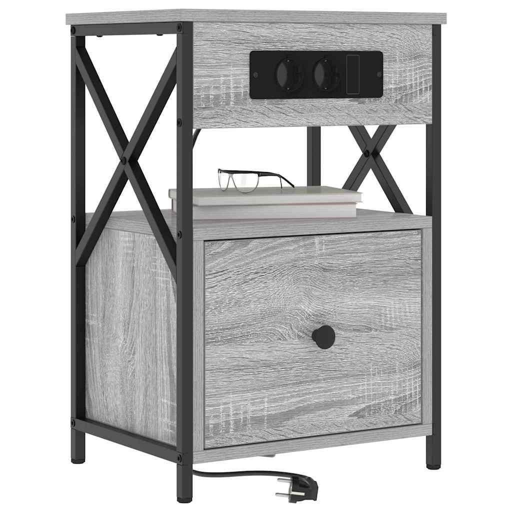 vidaXL Nachttisch 2 pcs Graues Sonoma 40 x 31 x 60 cm Holzwerkstoff