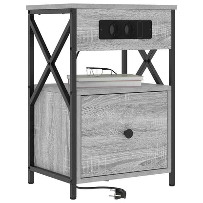 vidaXL Nachttisch 2 pcs Graues Sonoma 40 x 31 x 60 cm Holzwerkstoff