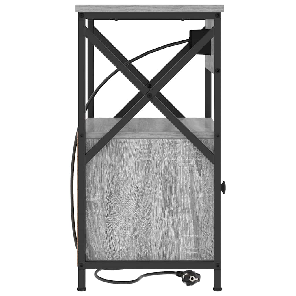 vidaXL Nachttisch 2 pcs Graues Sonoma 40 x 31 x 60 cm Holzwerkstoff