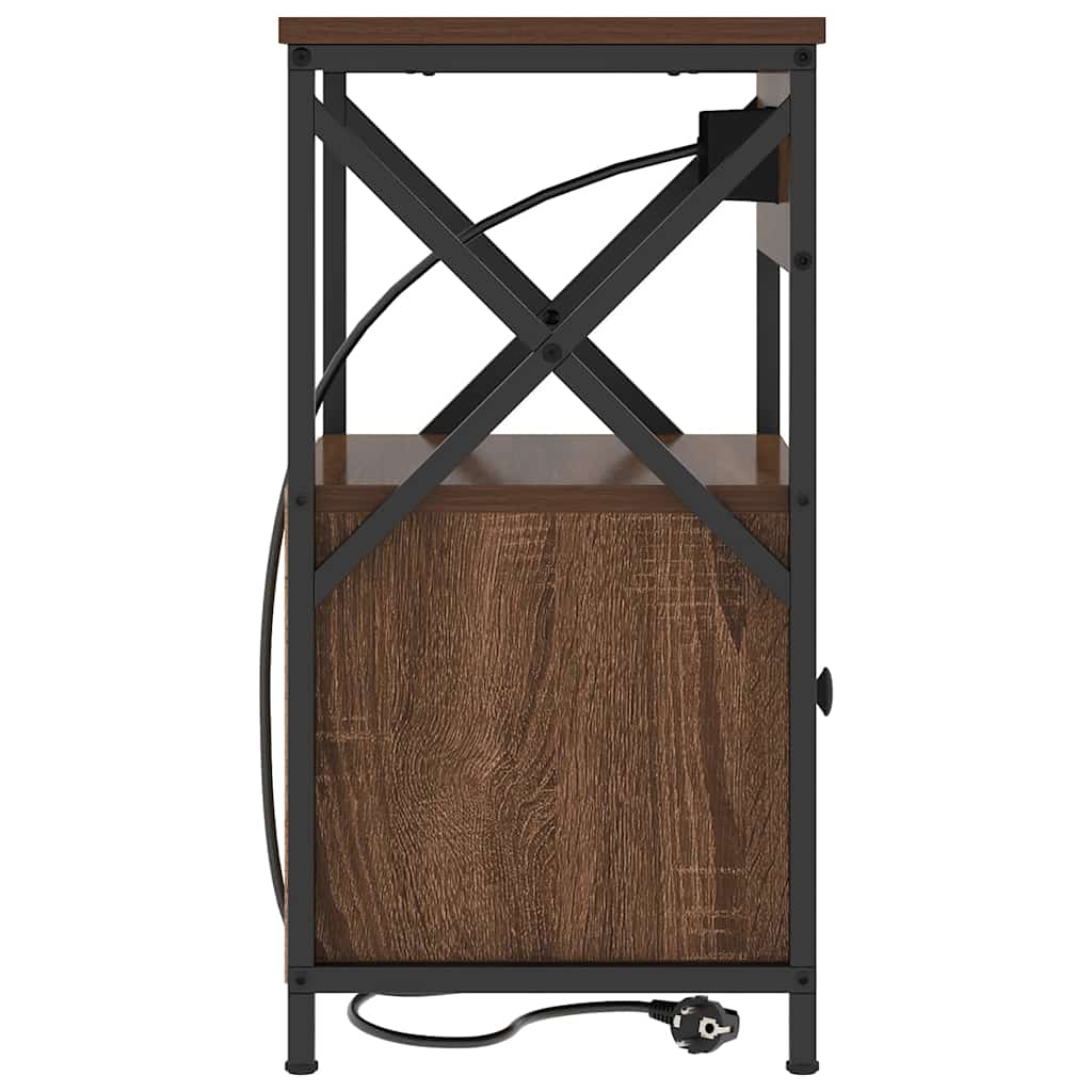 Nachttisch 2 pcs Braun Eichen-Optik 40 x 31 x 60 cm