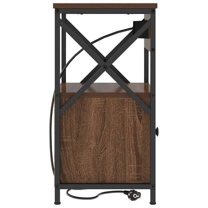 Nachttisch 2 pcs Braun Eichen-Optik 40 x 31 x 60 cm