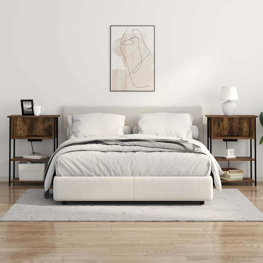 vidaXL Nachttisch Geräucherte Eiche 55 x 31 x 76 cm Holzwerkstoff
