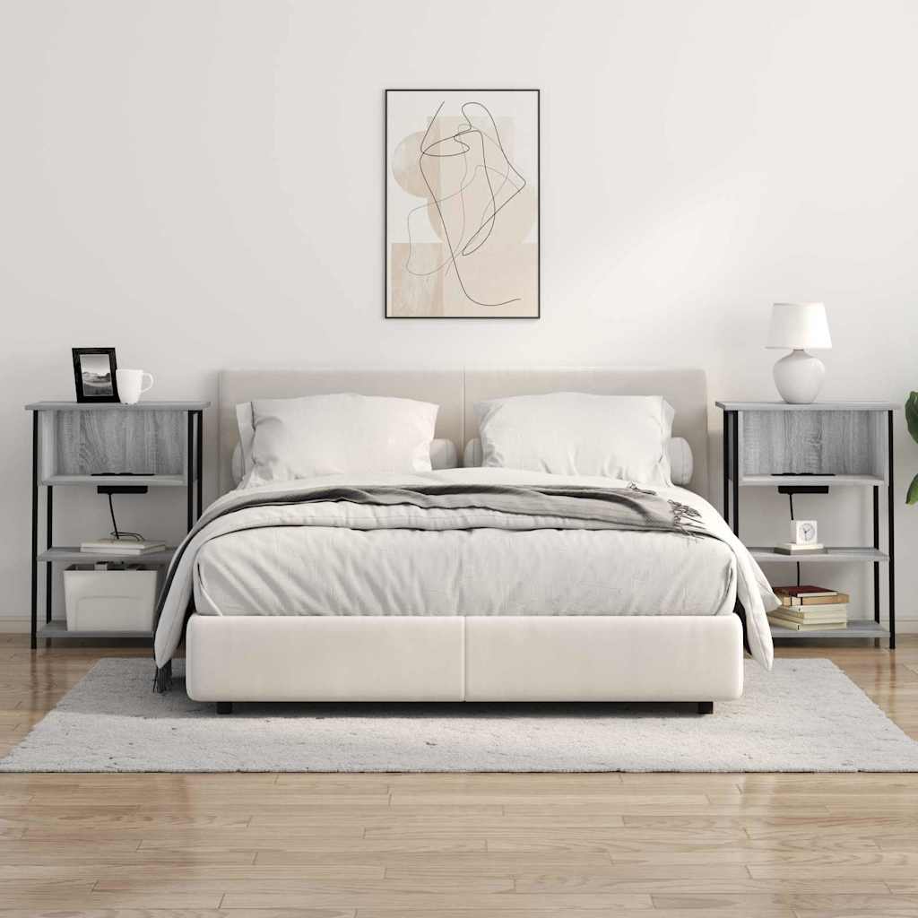 vidaXL Nachttisch Graues Sonoma 55 x 31 x 76 cm Holzwerkstoff