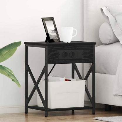 Nachttisch Schwarz Eichen-Optik 41 x 31 x 51 cm Holzwerkstoff