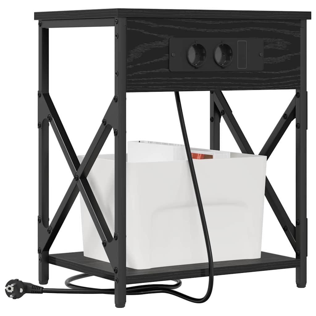 Nachttisch Schwarz Eichen-Optik 41 x 31 x 51 cm Holzwerkstoff