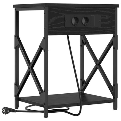 vidaXL Nachttisch 2 pcs Schwarz Eichen-Optik 41 x 31 x 51 cm