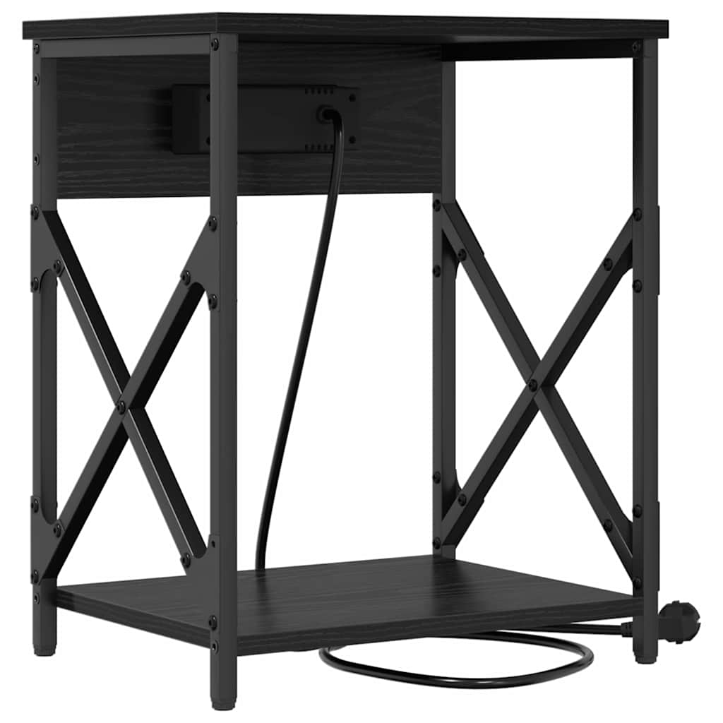 vidaXL Nachttisch 2 pcs Schwarz Eichen-Optik 41 x 31 x 51 cm