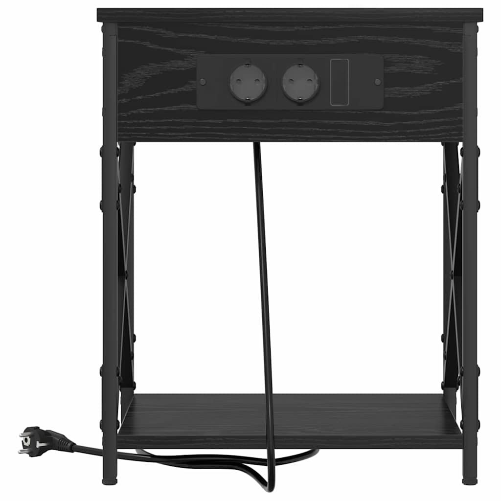 vidaXL Nachttisch 2 pcs Schwarz Eichen-Optik 41 x 31 x 51 cm