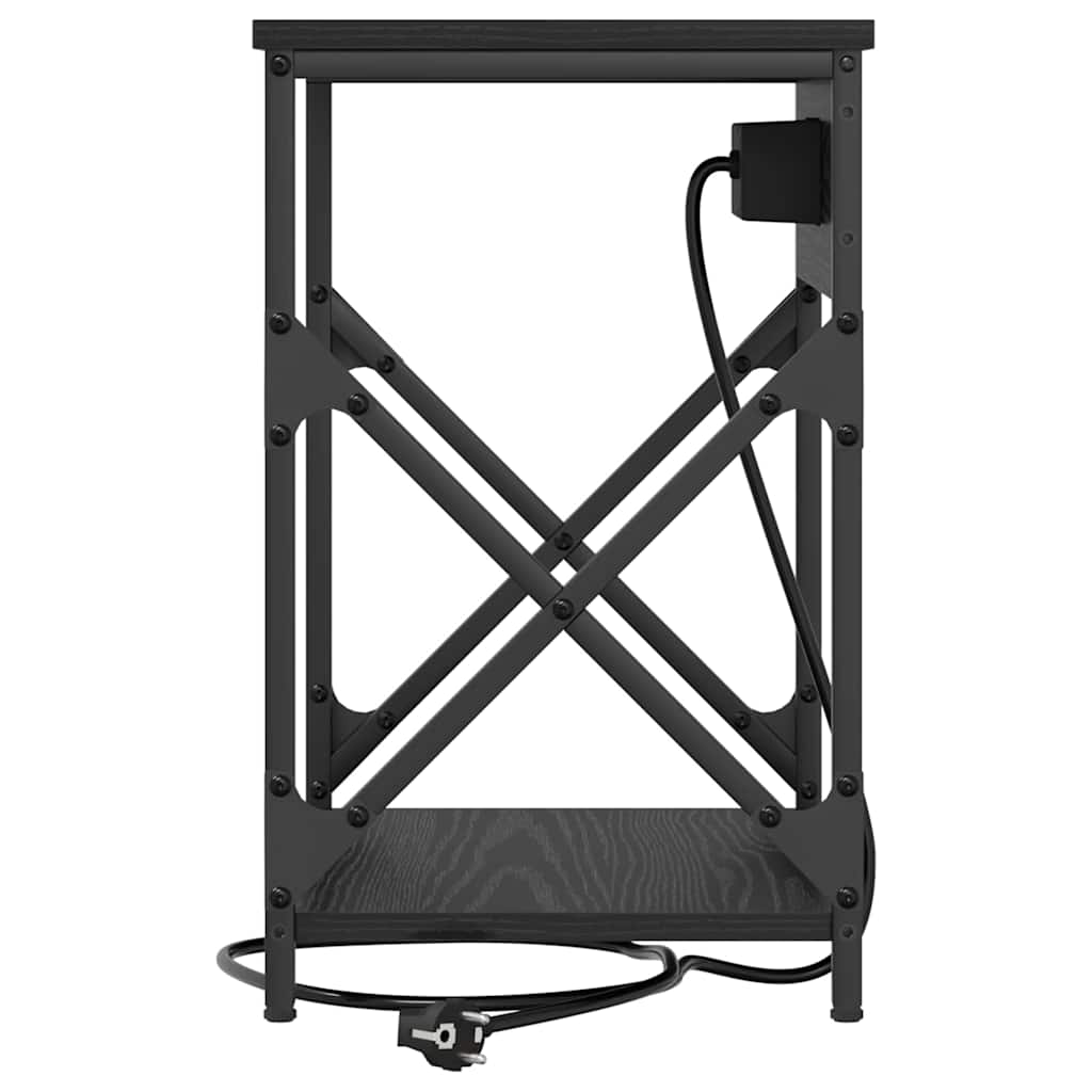 vidaXL Nachttisch 2 pcs Schwarz Eichen-Optik 41 x 31 x 51 cm