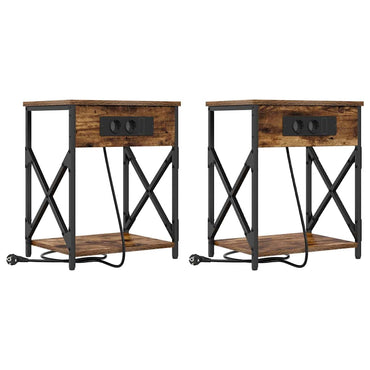 vidaXL Nachttisch 2 pcs Geräucherte Eiche 41 x 31 x 51 cm
