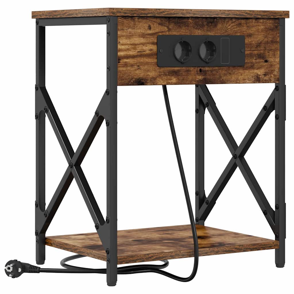 vidaXL Nachttisch 2 pcs Geräucherte Eiche 41 x 31 x 51 cm