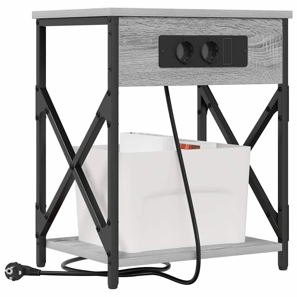 vidaXL Nachttisch 2 pcs Graues Sonoma 41 x 31 x 51 cm Holzwerkstoff