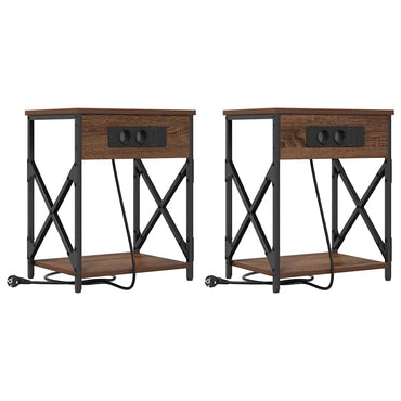 vidaXL Nachttisch 2 pcs Braun Eichen-Optik 41 x 31 x 51 cm
