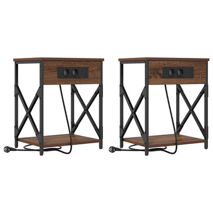 vidaXL Nachttisch 2 pcs Braun Eichen-Optik 41 x 31 x 51 cm