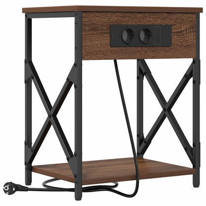vidaXL Nachttisch 2 pcs Braun Eichen-Optik 41 x 31 x 51 cm