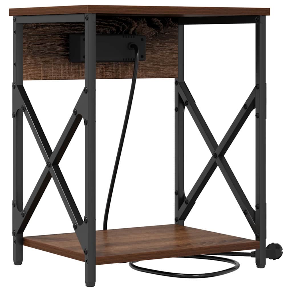 vidaXL Nachttisch 2 pcs Braun Eichen-Optik 41 x 31 x 51 cm