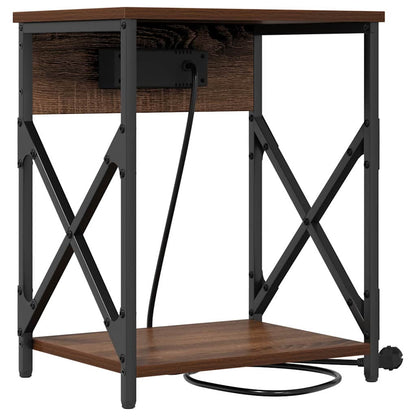 vidaXL Nachttisch 2 pcs Braun Eichen-Optik 41 x 31 x 51 cm