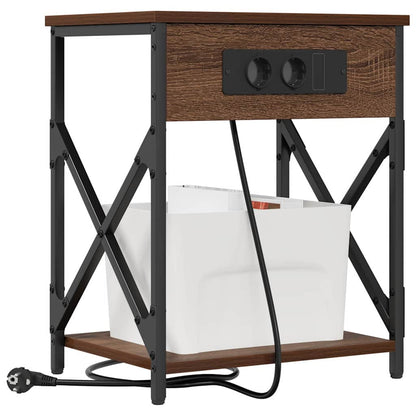 vidaXL Nachttisch 2 pcs Braun Eichen-Optik 41 x 31 x 51 cm