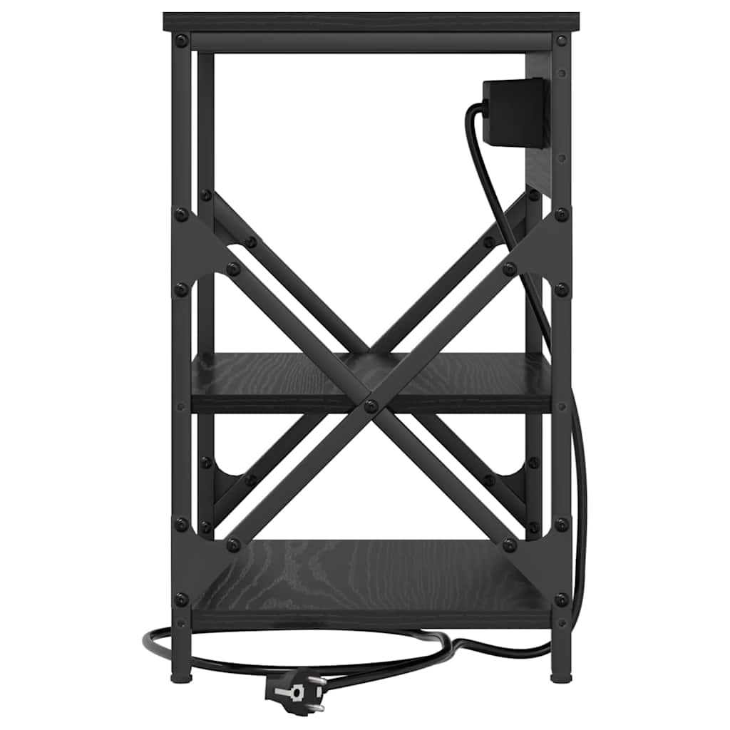 Nachttisch Schwarz Eichen-Optik 41 x 31 x 51 cm Holzwerkstoff